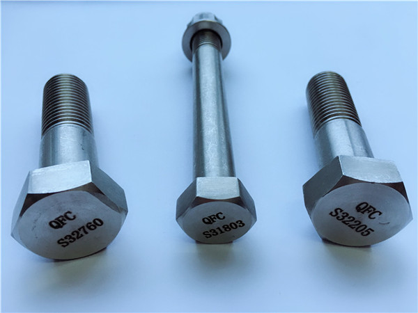 duplex steel 2205, s32760 taas nga kalidad nga stainless steel fasteners din standard hex bolt screw